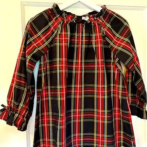 Crewcuts plaid holiday blouse